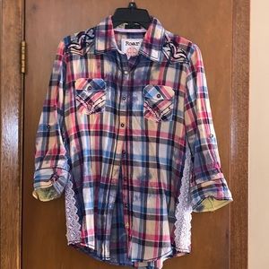 Roar country plaid XL shirt